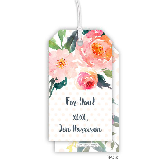 Watercolor Bouquet Hanging Gift Tags